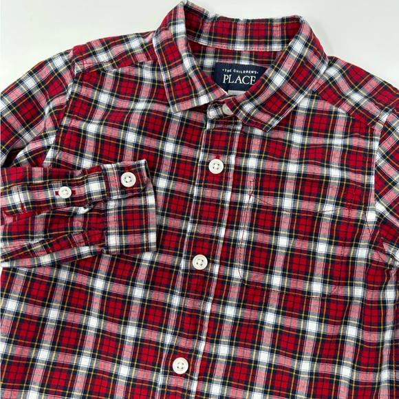 The Children's Place Other - The Children’s‎ Place Red Black White Plaid Boys 3T Long Sleeve Shirt